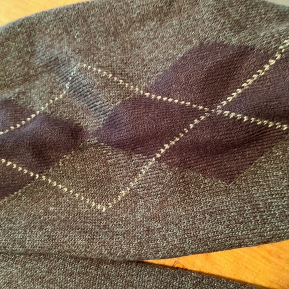 GEOFFREY BEENE Men's grey/green Extra Soft Front zip Argyle sleeve sweater NWT - Picture 8 of 8